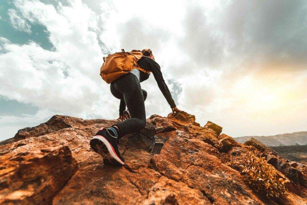 Lady hiking